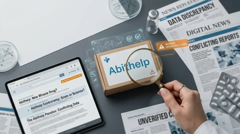 Research process used to verify information about Abithelp Tablets from official and independent sources